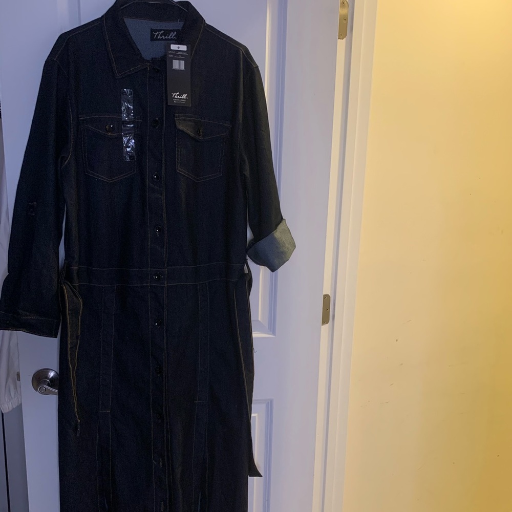 Jean jacket dress with belt